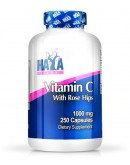 HAYA LABS High Potency Vitamin C 1000 mg with Rose Hips 250 Caps.