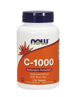 NOW Vitamin C-1000 /Sustained Release with Rose Hips/ 100 Tabs. 250 Tabs.