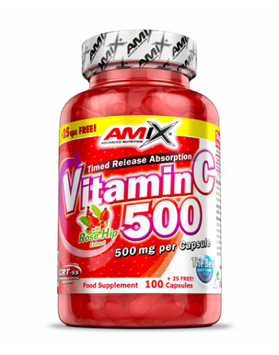 AMIX Vitamin C /with Rose Hips/ 500mg. / 125 Caps.