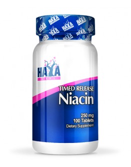 HAYA LABS Niacin /Time Release/ 250 mg / 100 Tabs.