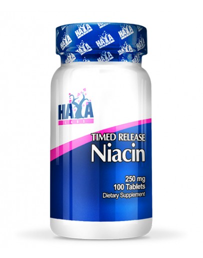 HAYA LABS Niacin /Time Release/ 250 mg / 100 Tabs.