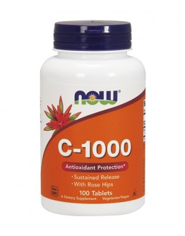 NOW Vitamin C-1000 /Sustained Release with Rose Hips/ 100 Tabs. 250 Tabs.