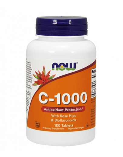 NOW Vitamin C-1000 with Rose Hips & Bioflavonoids 100 tabs