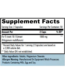 HAYA LABS Fo-Ti Root Extract / 100 Caps.