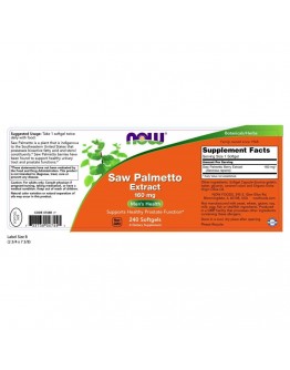 NOW Saw Palmetto /Double Strength/ 160mg. / 60 Softgels