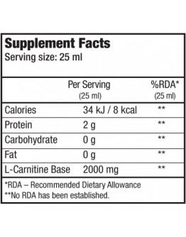 Concentrated L-Carnitine Liquid BIOTECH USA L-Carnitine 2000/20 Amp.