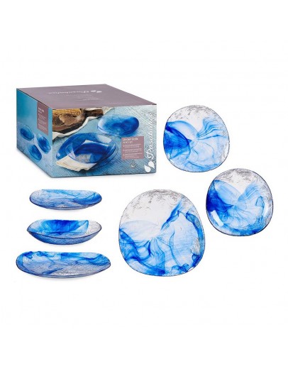 Dinnerware Set Linden Blue Glass (18 pcs)