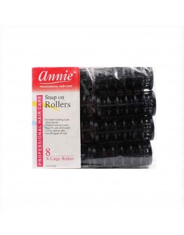 Hair rollers Annie Large Black (8 uds)