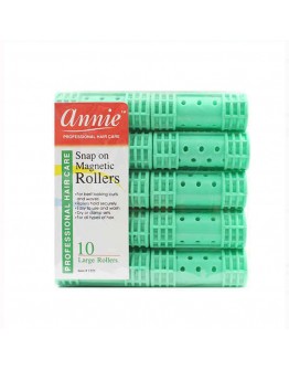 Hair rollers Annie Large Green (10 uds)