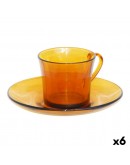 Cup with Plate Duralex Lys Amber (18 cl)