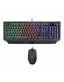 Keyboard with Gaming Mouse Mars Gaming MCP100ES RGB USB Black