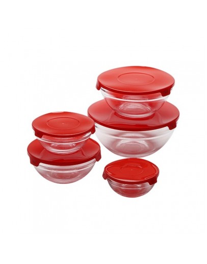 Set of lunch boxes Renberg Red Glass (5 pcs)