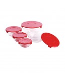 Set of lunch boxes Renberg Red Glass (5 pcs)