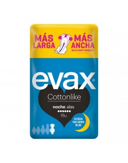 Night Sanitary Pads with Wings Evax (9 uds)