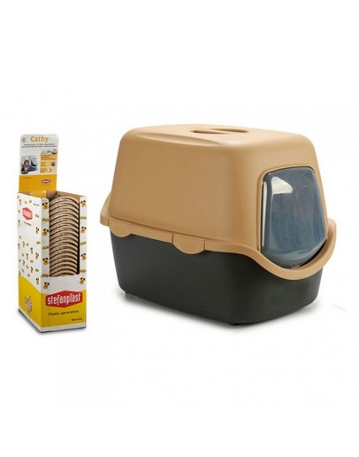 Cat Litter Box Plastic Beige (55 x 40 x 39 cm)