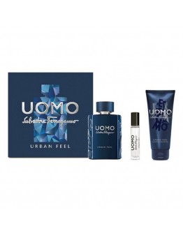 Men's Perfume Set Uomo Urban Feel Salvatore Ferragamo EDT (3 pcs)