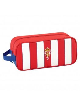 Travel Slipper Holder Real Sporting de Gijón White Red Polyester