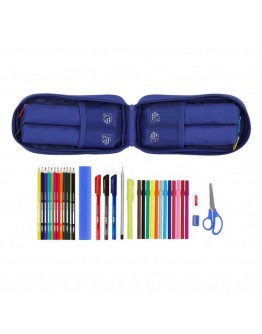 Pencil Case Backpack Atlético Madrid Navy Blue (33 Pieces)