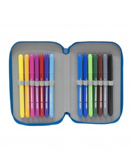 Double Pencil Case R. C. Deportivo de La Coruña Blue White (28 pcs)