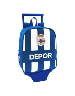 School Rucksack with Wheels 805 R. C. Deportivo de La Coruña Blue White