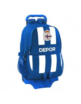 School Rucksack with Wheels 905 R. C. Deportivo de La Coruña Blue White