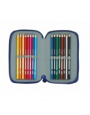 Triple Pencil Case Atlético Madrid Blue (36 Pieces)