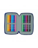 Triple Pencil Case Atlético Madrid Blue (36 Pieces)