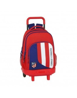 School Rucksack with Wheels Compact Atlético Madrid Blue