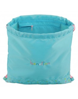 Backpack with Strings Benetton Candy Light Blue
