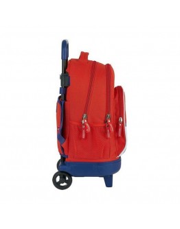 School Rucksack with Wheels Compact Atlético Madrid 20/21 Blue White Red