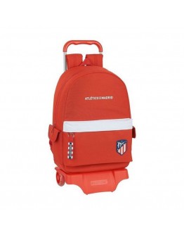 School Rucksack with Wheels 905 Atlético Madrid White Red