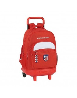 School Rucksack with Wheels Compact Atlético Madrid White Red