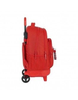 School Rucksack with Wheels Compact Atlético Madrid White Red