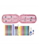 Pencil Case Backpack Minnie Mouse Rainbow Pink (33 Pieces)