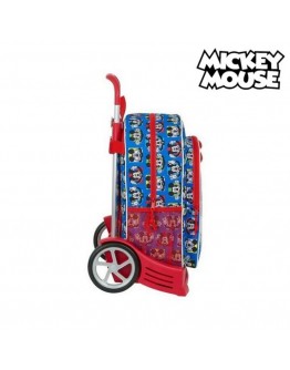 School Rucksack with Wheels Evolution Mickey Mouse Clubhouse Me Time Blue Red