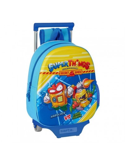 3D School Bag with Wheels SuperThings Light Blue