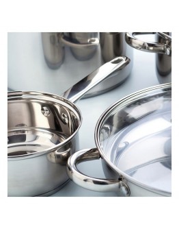 Casserole with glass lid Quid Ottawa Stainless steel