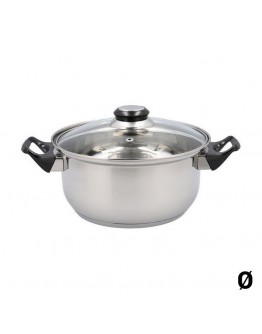 Casserole with glass lid Quid Habitat Stainless steel