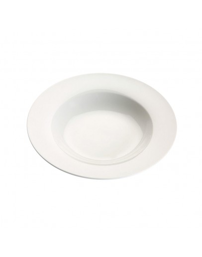 Deep Plate White Circular Porcelain (23 x 23 cm)