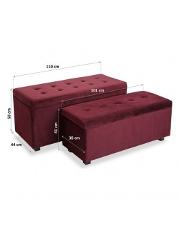 Foot of the bed Polyester MDF Wood (2 Pieces)