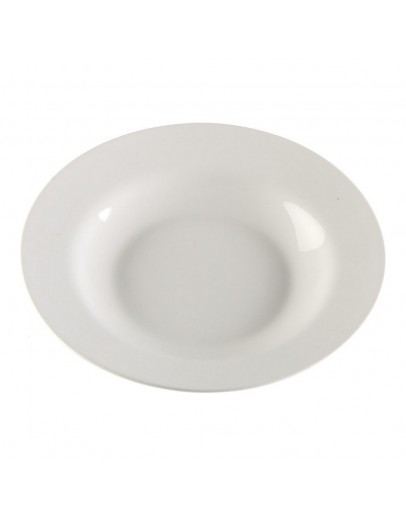 Deep Plate White Circular Porcelain (23 x 23 cm)