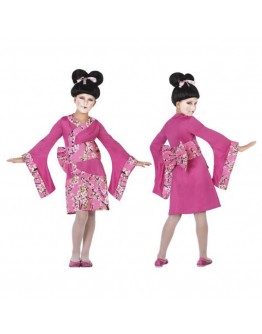 Costume for Children Geisha Fuchsia pink (3 Pcs)