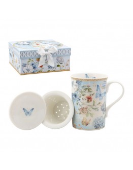 Cup with Tea Filter 116229 Butterfly Blue