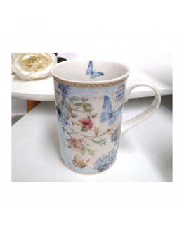 Cup with Tea Filter 116229 Butterfly Blue