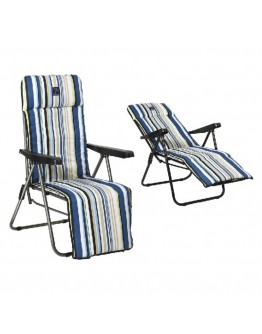 Beach sunbed Steel Stripes (77 x 58 x 106 cm)