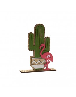 Decorative Figure DKD Home Decor Wood Cactus (18 x 4 x 23.5 cm)