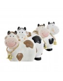 Decorative Figure DKD Home Decor China crockery Cow (4 pcs) (7.5 x 4 x 7.5 cm)