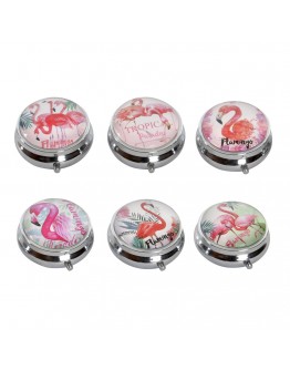 Pillbox with Compartments DKD Home Decor Flamenco Tropical (6 pcs)