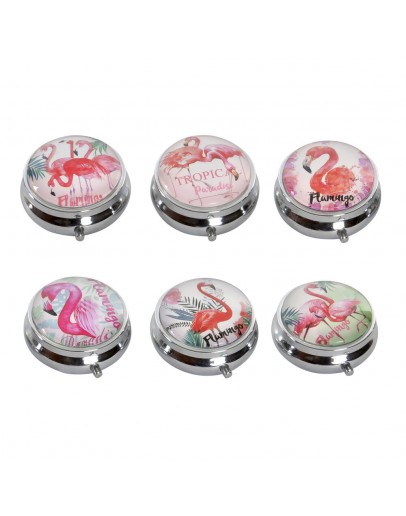 Pillbox with Compartments DKD Home Decor Flamenco Tropical (6 pcs)