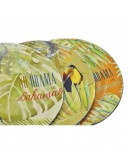 Flat plate DKD Home Decor Bahamas Disposable Paper (3 pcs) (13 x 13 x 13 cm)